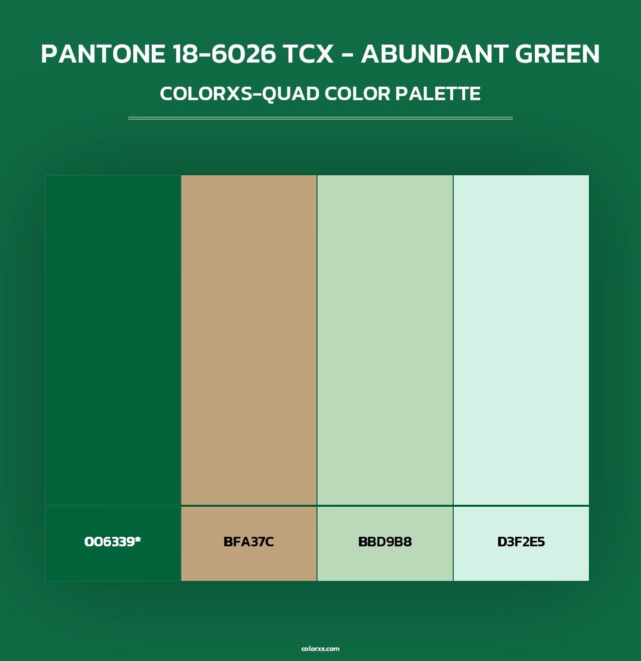 PANTONE 18-6026 TCX - Abundant Green - Colorxs Quad Palette