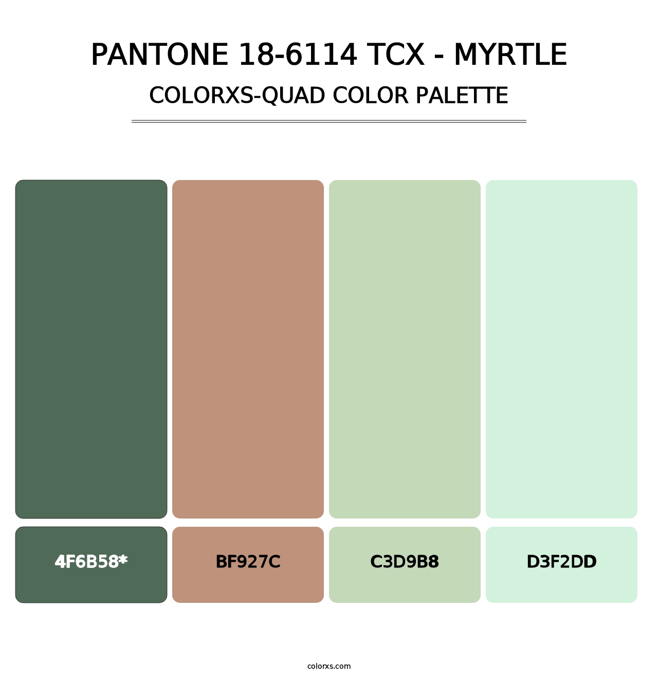 PANTONE 18-6114 TCX - Myrtle - Colorxs Quad Palette