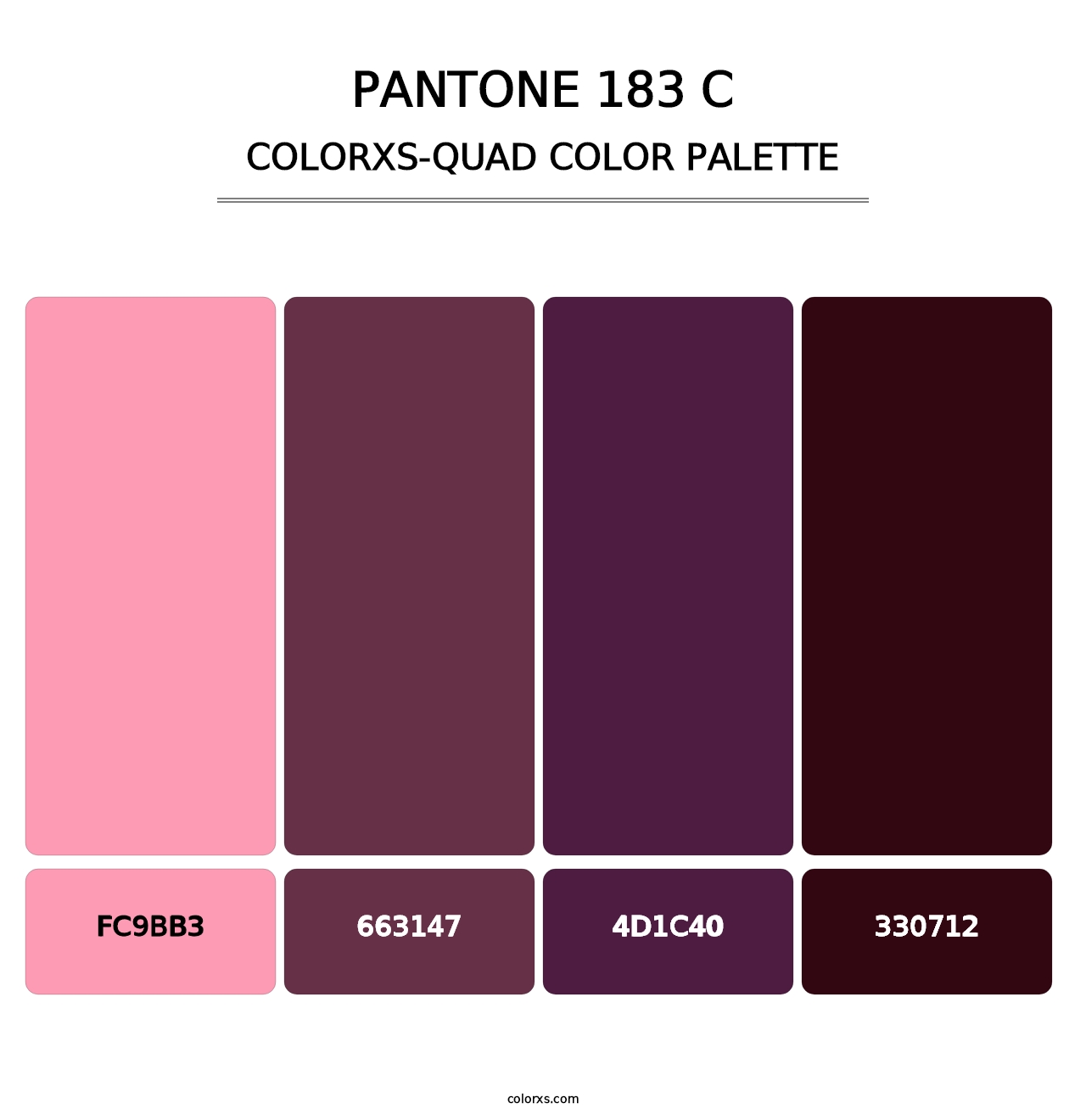 PANTONE 183 C - Colorxs Quad Palette