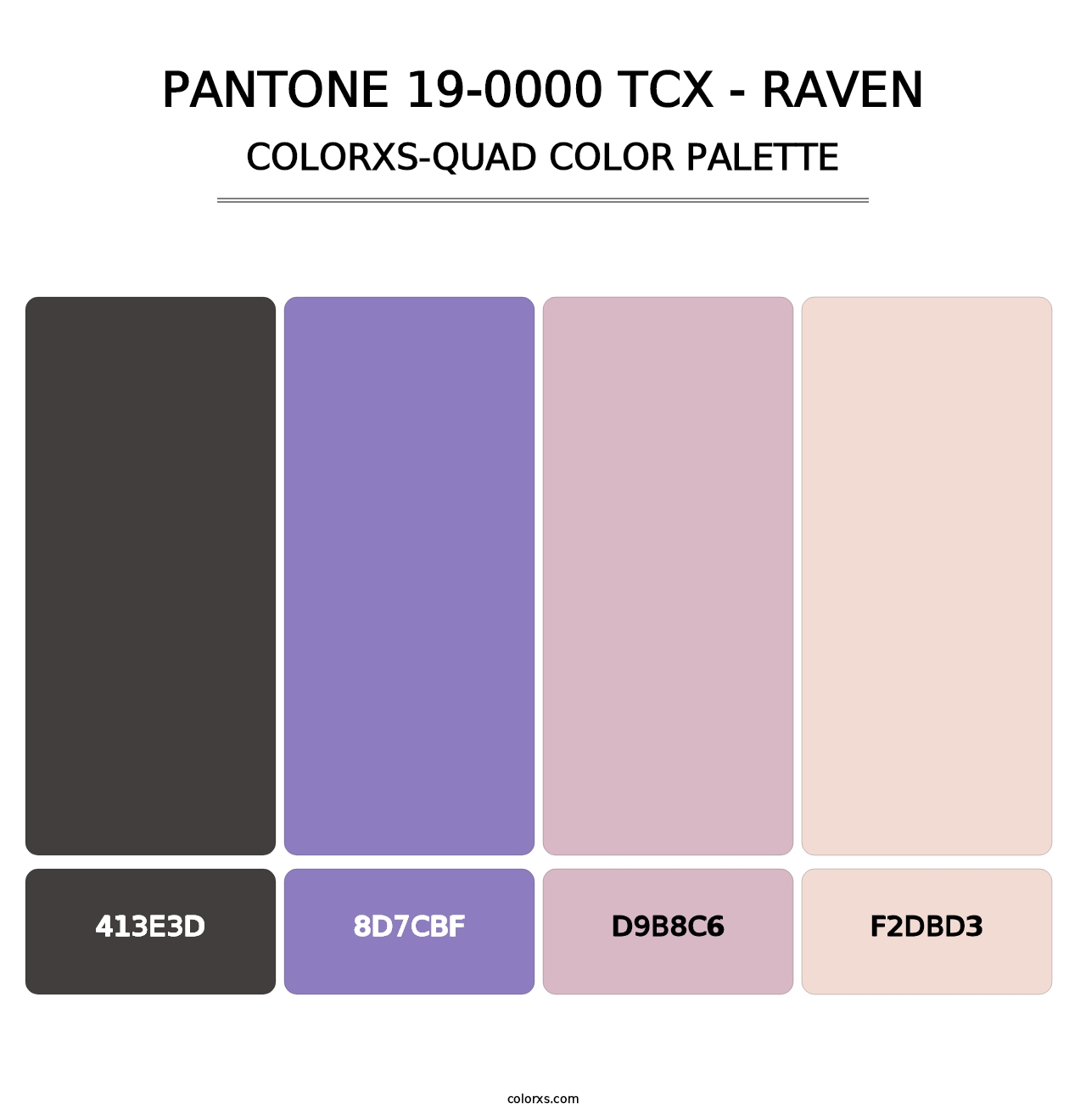 PANTONE 19-0000 TCX - Raven - Colorxs Quad Palette
