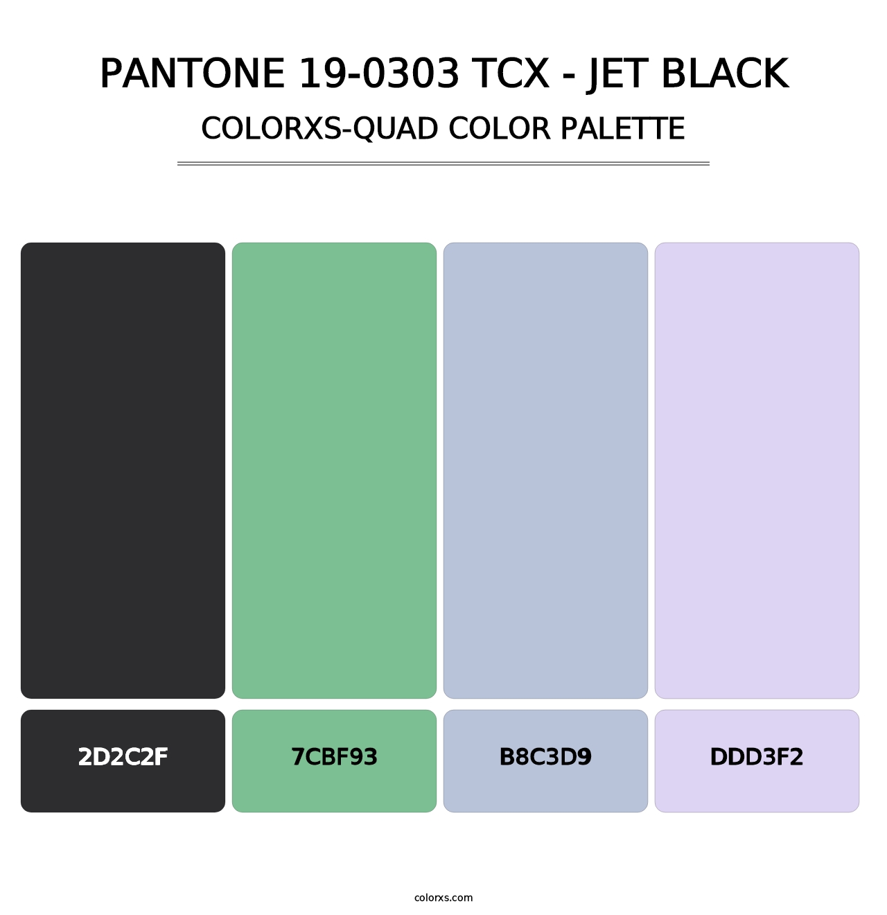 PANTONE 19-0303 TCX - Jet Black - Colorxs Quad Palette