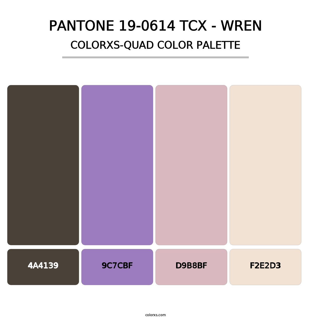 PANTONE 19-0614 TCX - Wren - Colorxs Quad Palette