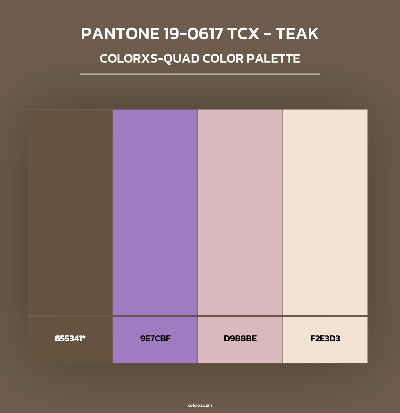 PANTONE 19-0617 TCX - Teak - Colorxs Quad Palette