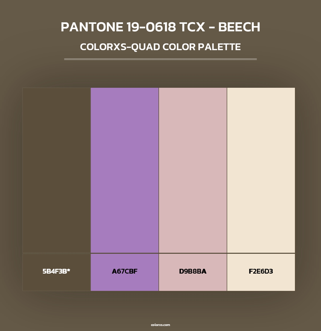 PANTONE 19-0618 TCX - Beech - Colorxs Quad Palette