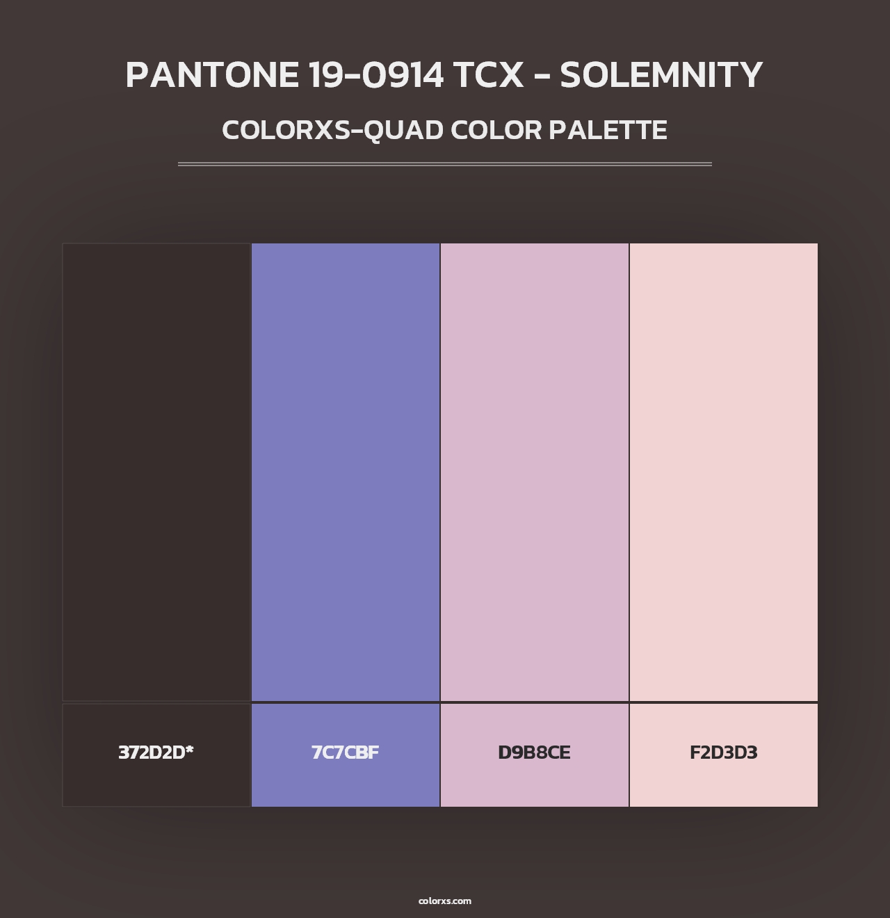 PANTONE 19-0914 TCX - Solemnity - Colorxs Quad Palette