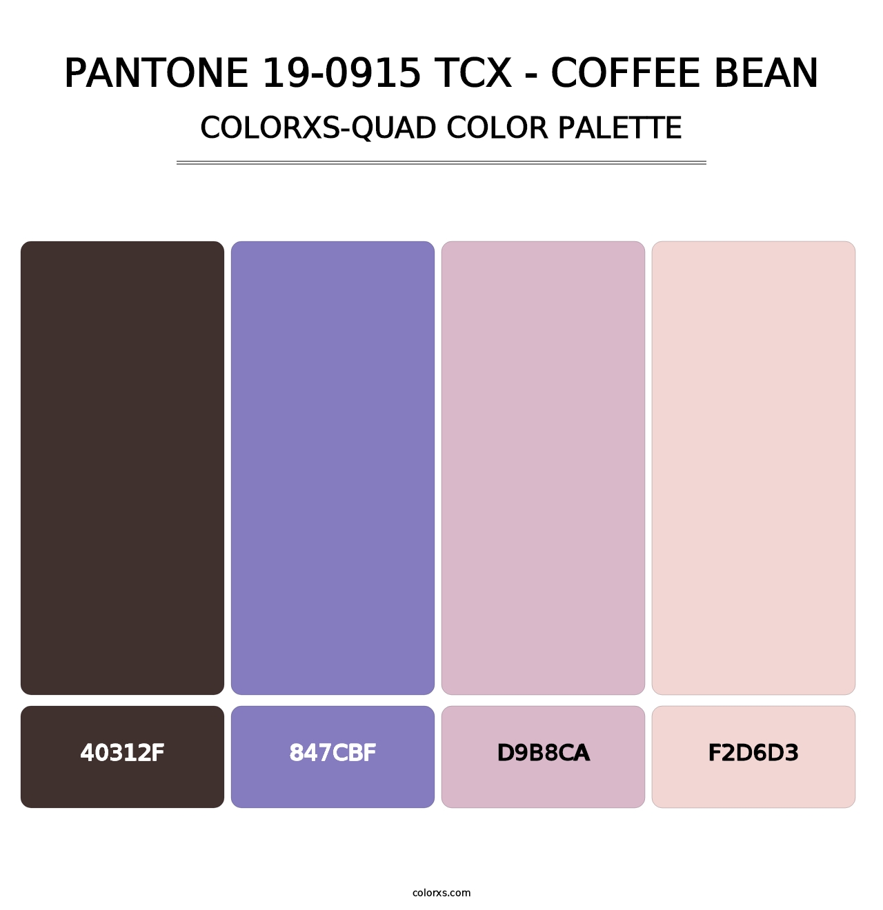 PANTONE 19-0915 TCX - Coffee Bean - Colorxs Quad Palette