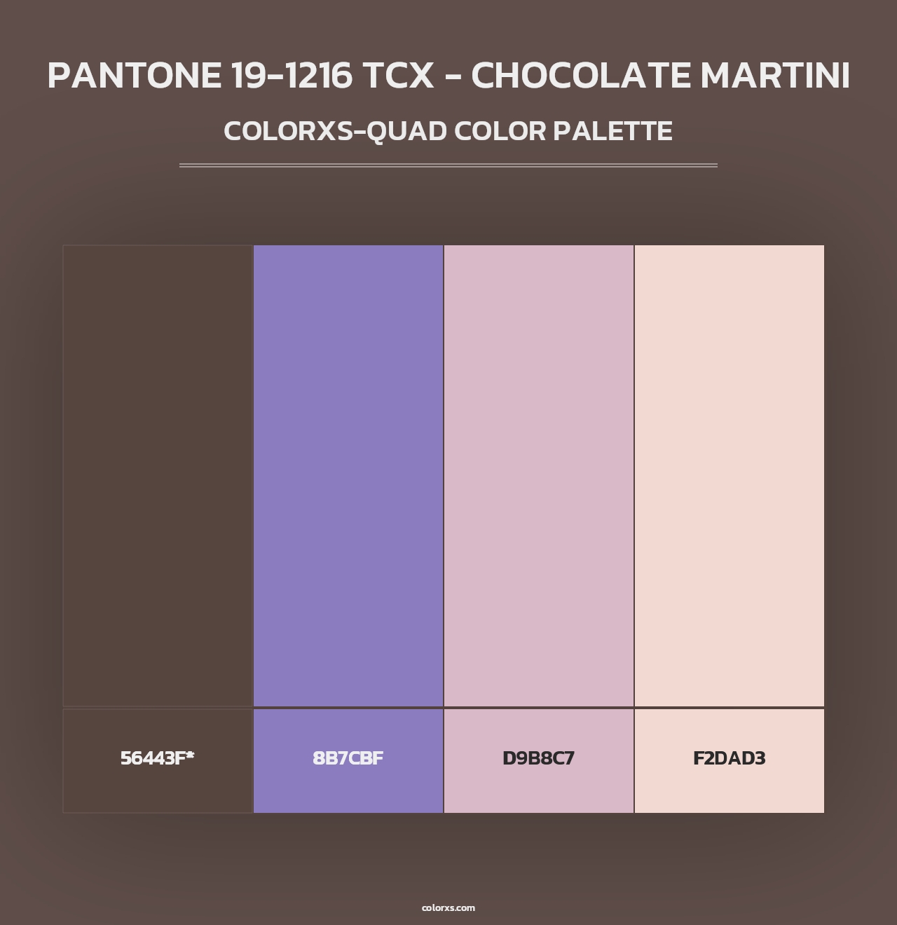 PANTONE 19-1216 TCX - Chocolate Martini - Colorxs Quad Palette
