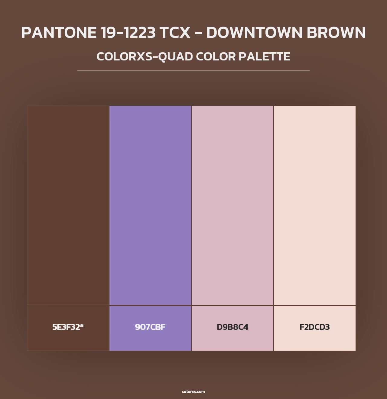 PANTONE 19-1223 TCX - Downtown Brown - Colorxs Quad Palette