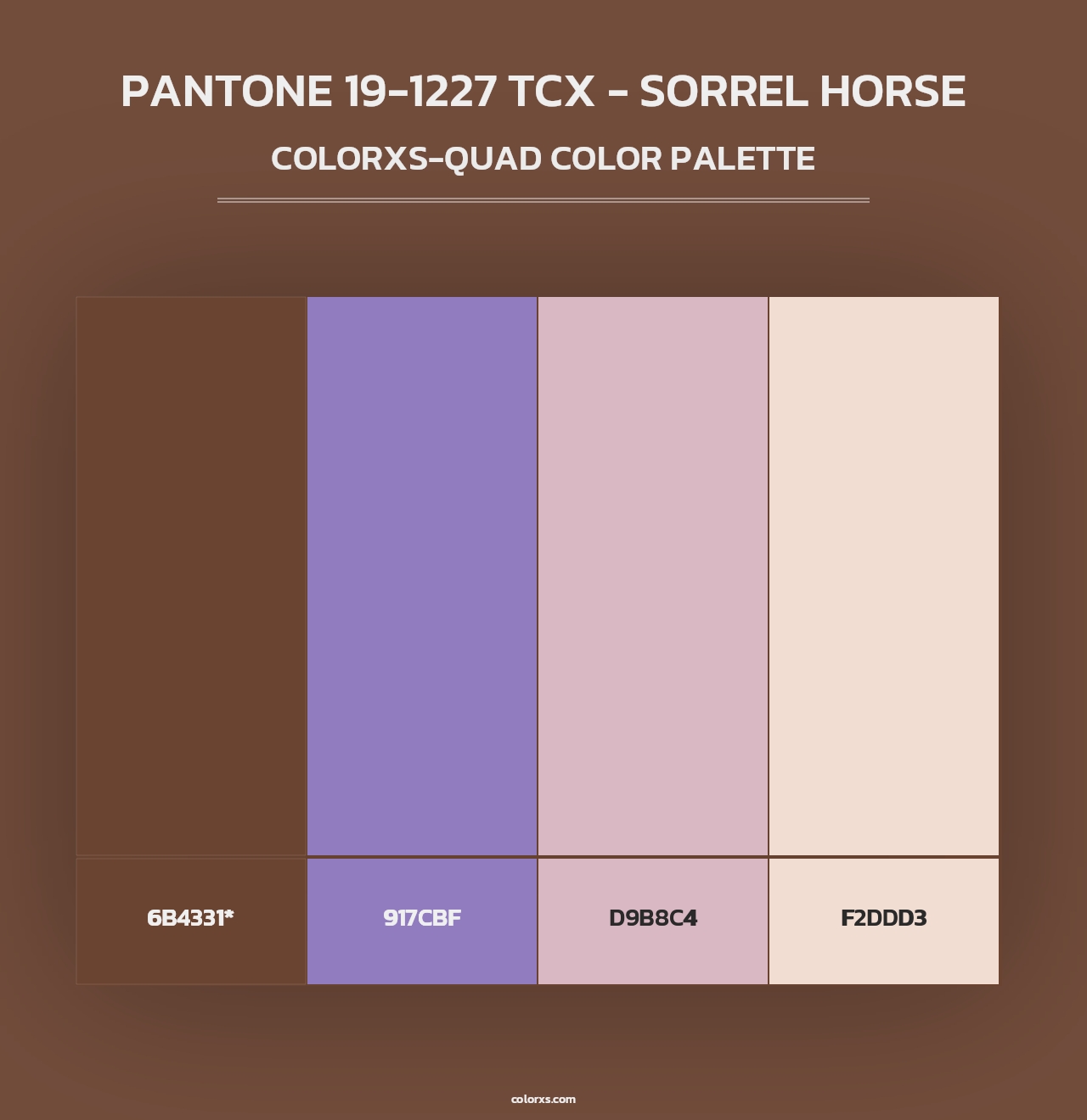 PANTONE 19-1227 TCX - Sorrel Horse - Colorxs Quad Palette