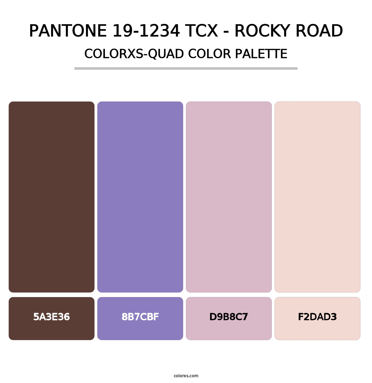 PANTONE 19-1234 TCX - Rocky Road - Colorxs Quad Palette