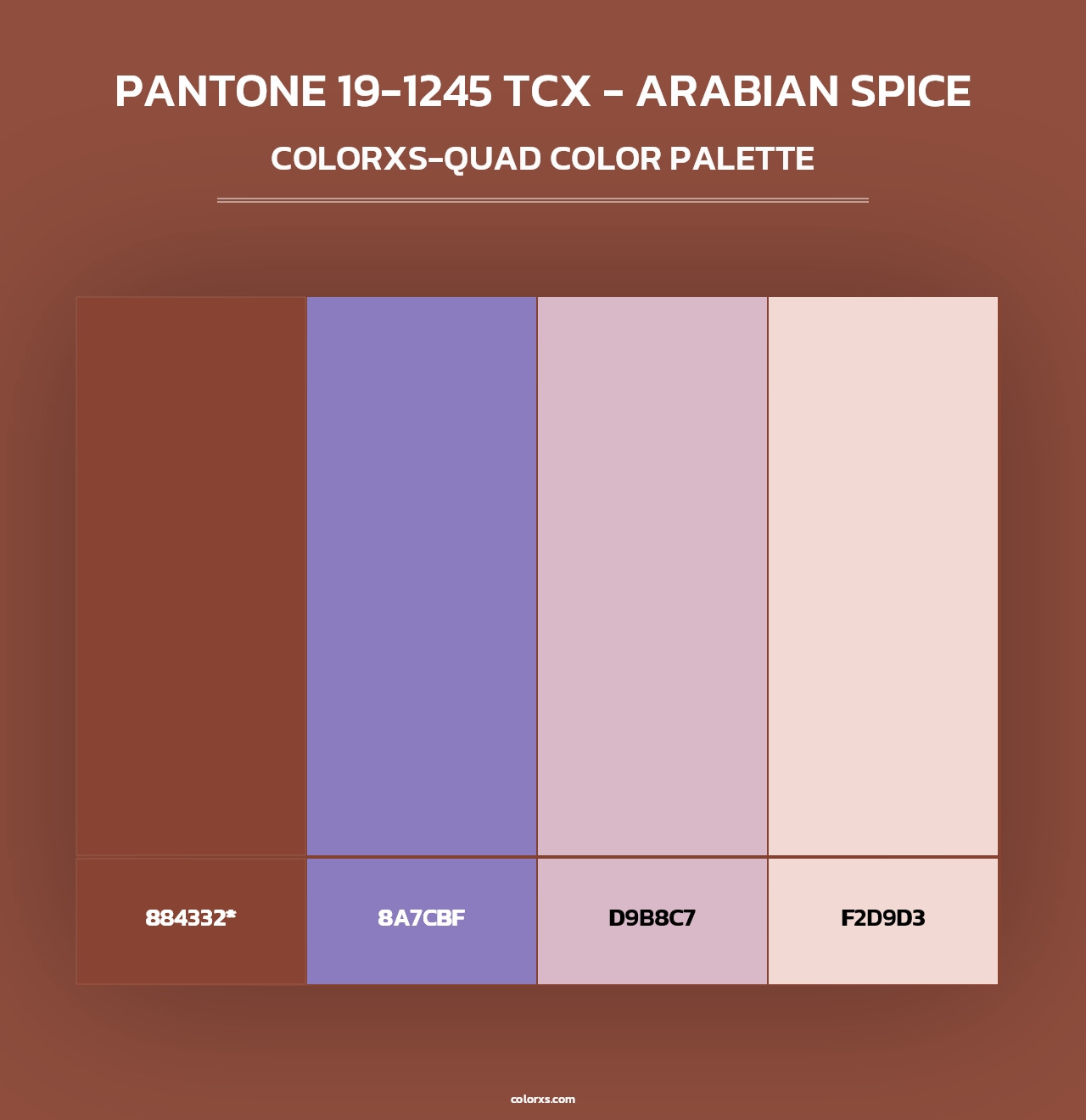 PANTONE 19-1245 TCX - Arabian Spice - Colorxs Quad Palette