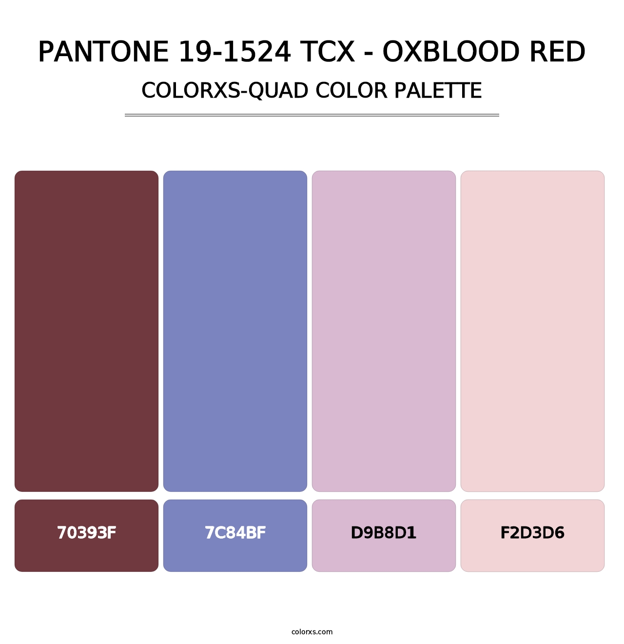 PANTONE 19-1524 TCX - Oxblood Red - Colorxs Quad Palette