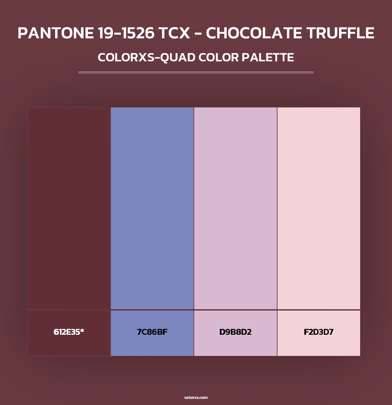 PANTONE 19-1526 TCX - Chocolate Truffle - Colorxs Quad Palette