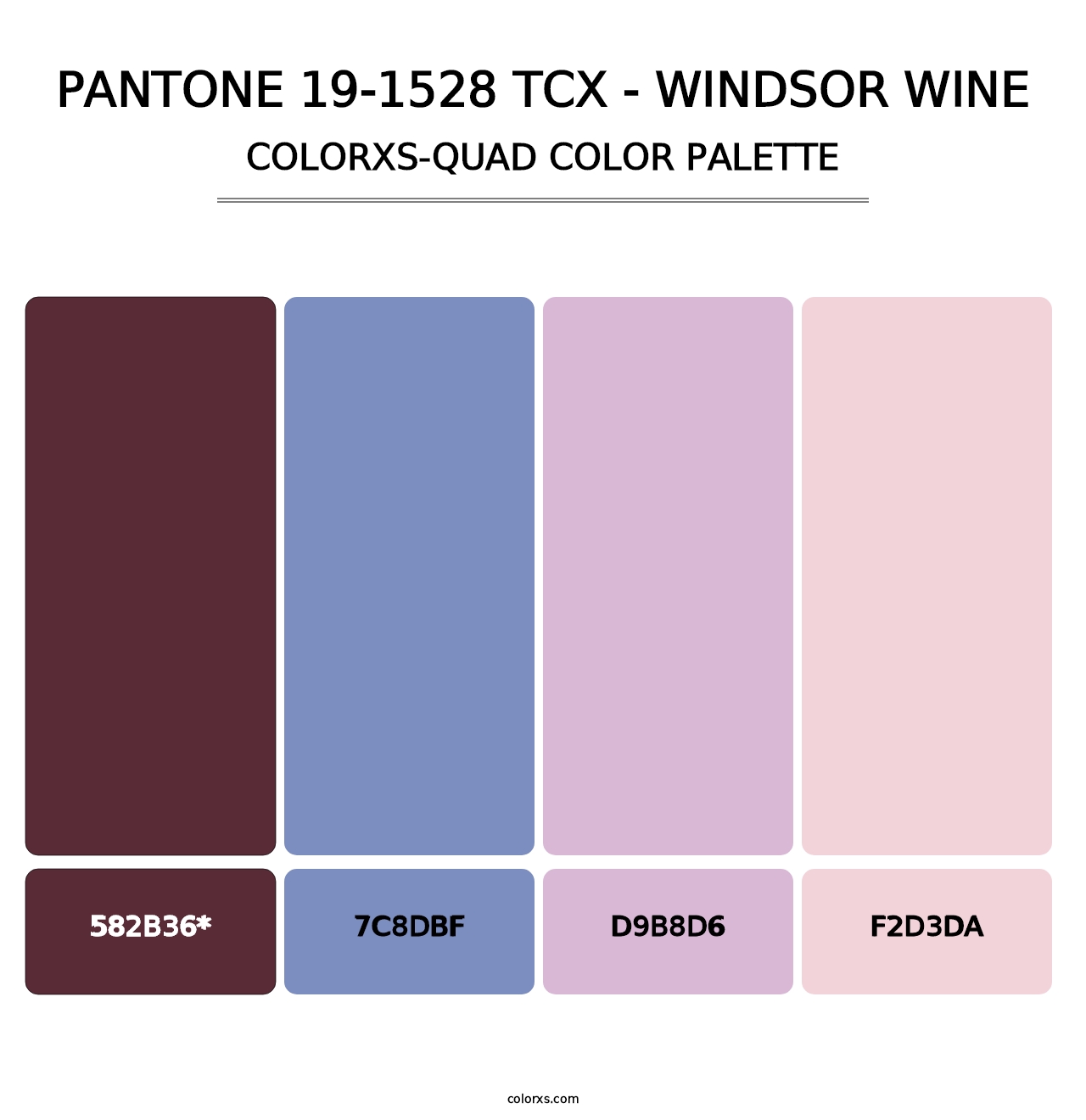 PANTONE 19-1528 TCX - Windsor Wine - Colorxs Quad Palette