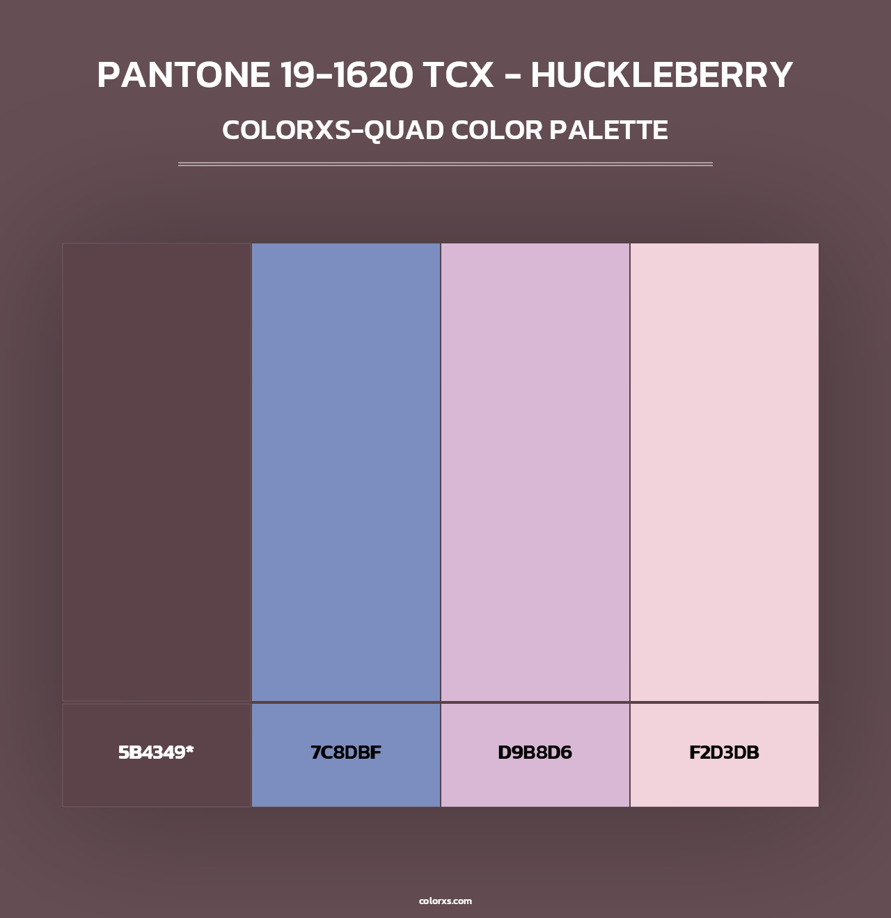 PANTONE 19-1620 TCX - Huckleberry - Colorxs Quad Palette