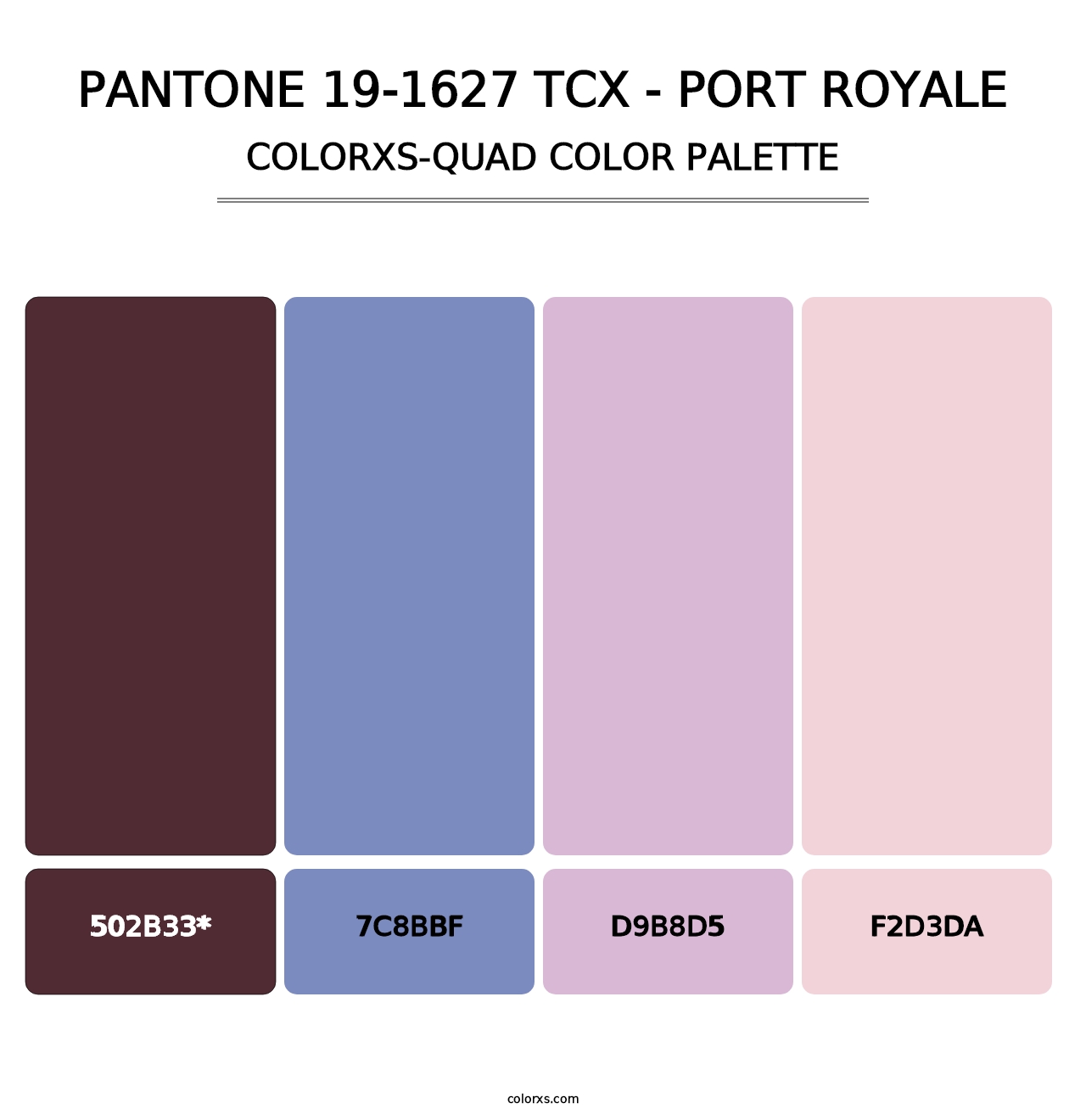 PANTONE 19-1627 TCX - Port Royale - Colorxs Quad Palette