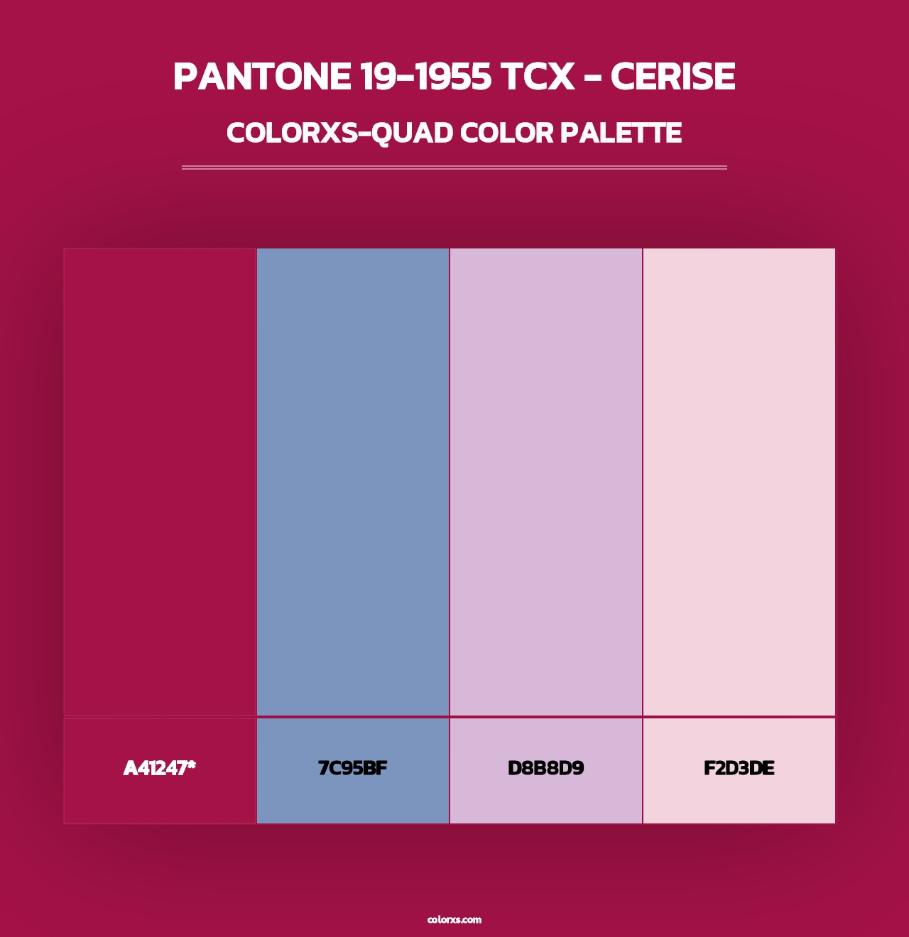 PANTONE 19-1955 TCX - Cerise - Colorxs Quad Palette