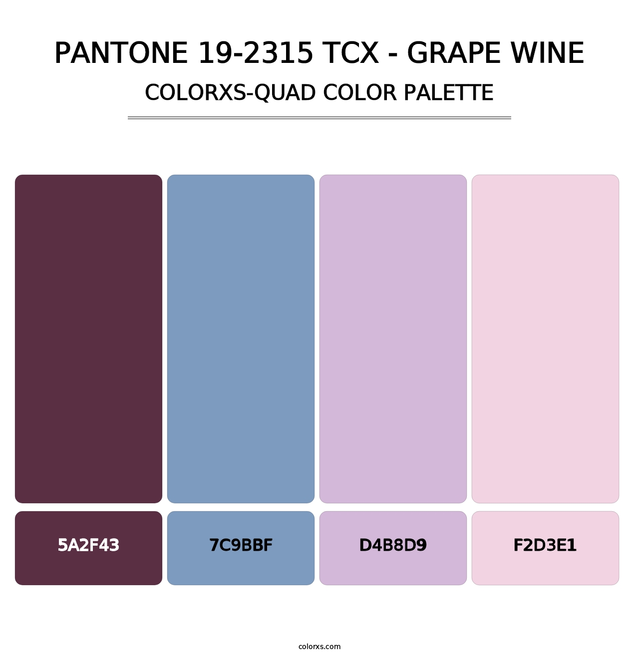 PANTONE 19-2315 TCX - Grape Wine - Colorxs Quad Palette