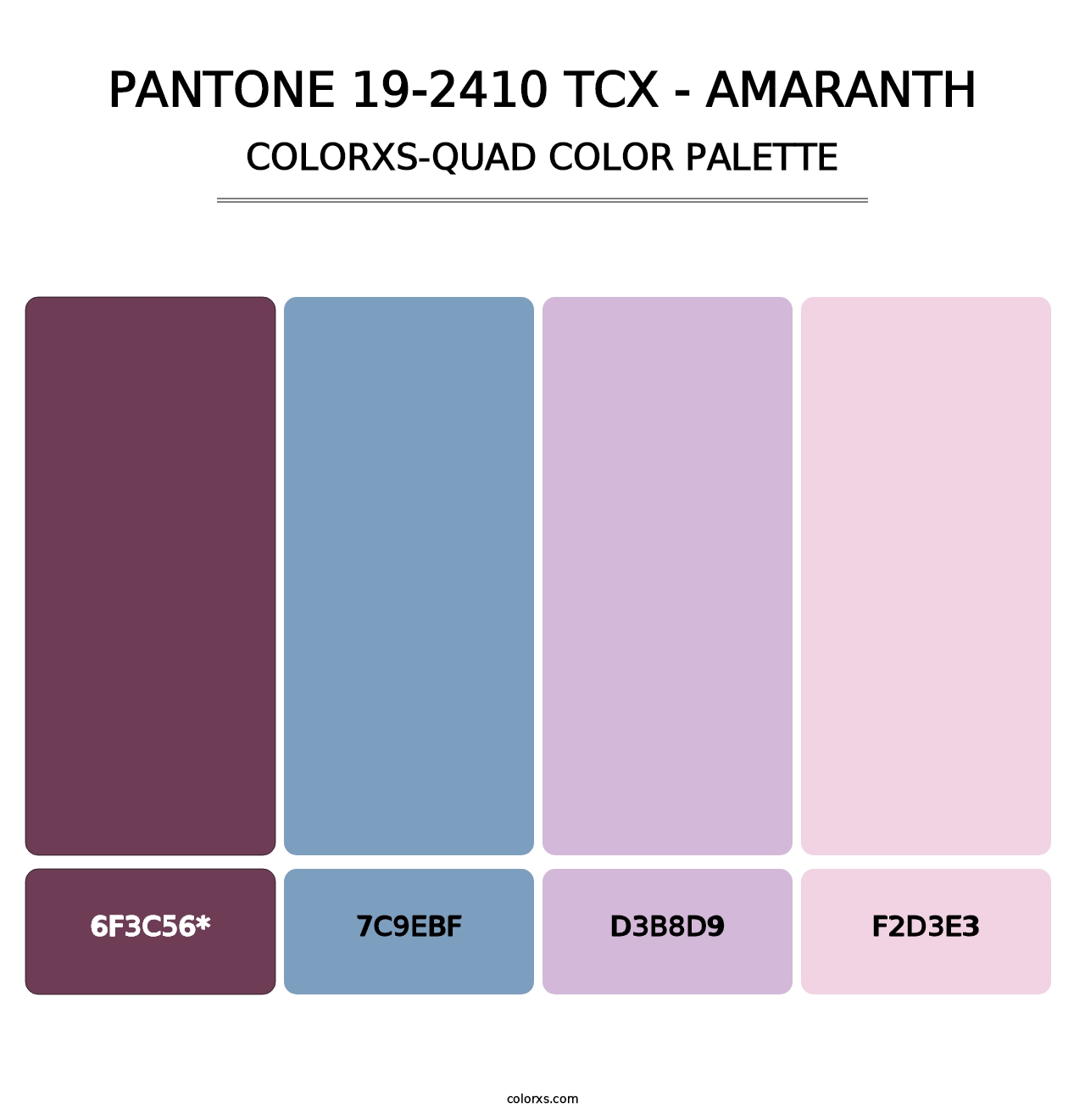PANTONE 19-2410 TCX - Amaranth - Colorxs Quad Palette