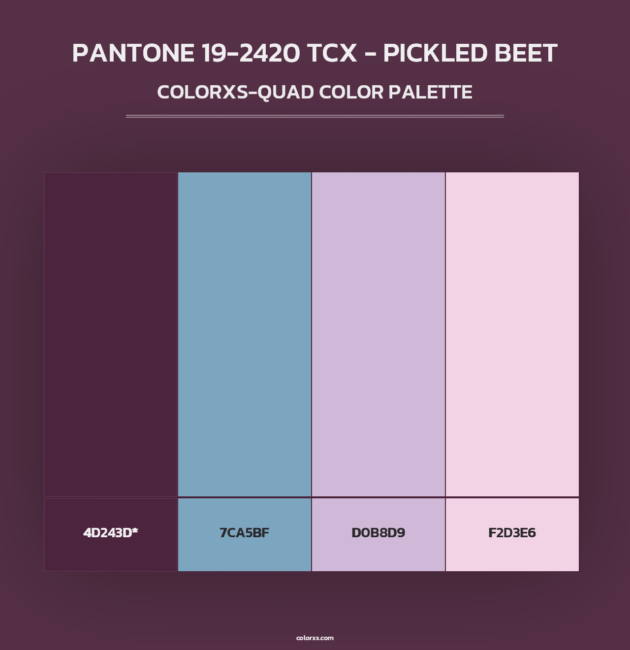 PANTONE 19-2420 TCX - Pickled Beet - Colorxs Quad Palette