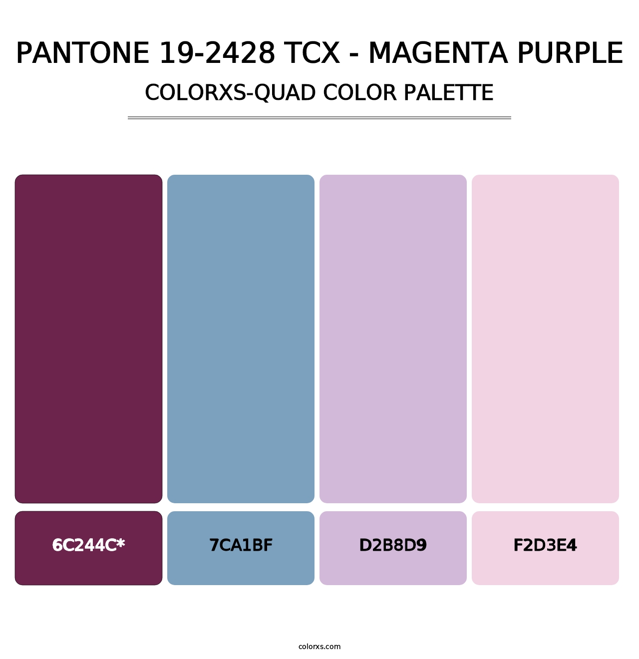 PANTONE 19-2428 TCX - Magenta Purple - Colorxs Quad Palette