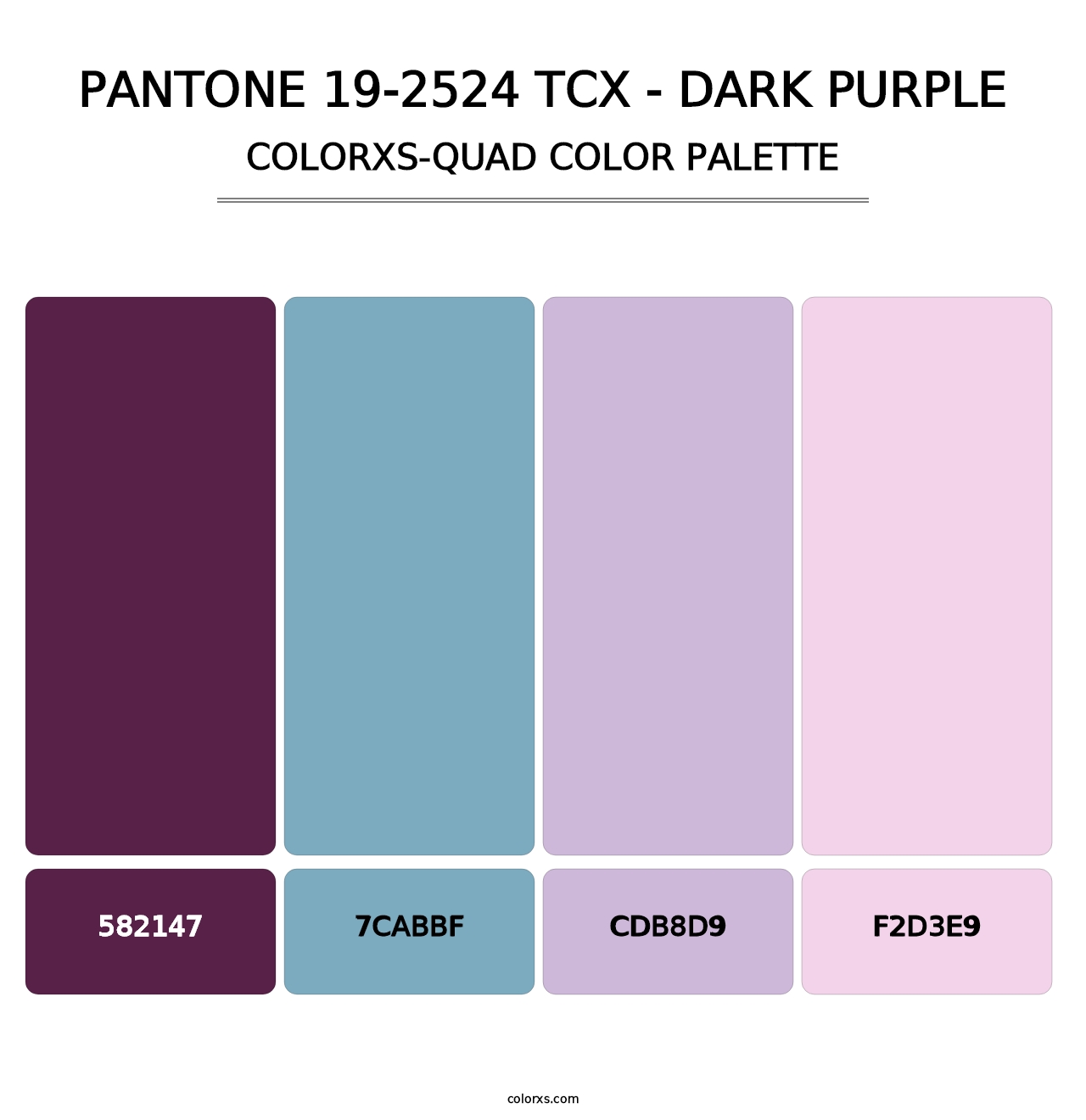 PANTONE 19-2524 TCX - Dark Purple - Colorxs Quad Palette