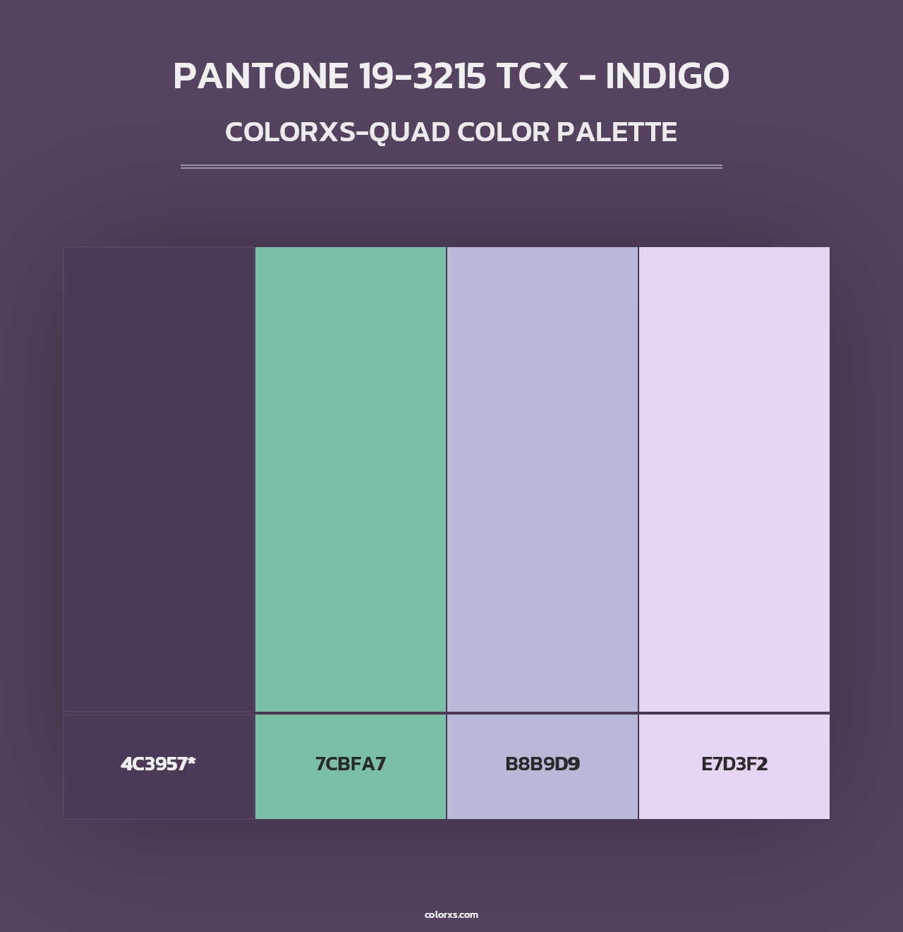 PANTONE 19-3215 TCX - Indigo - Colorxs Quad Palette