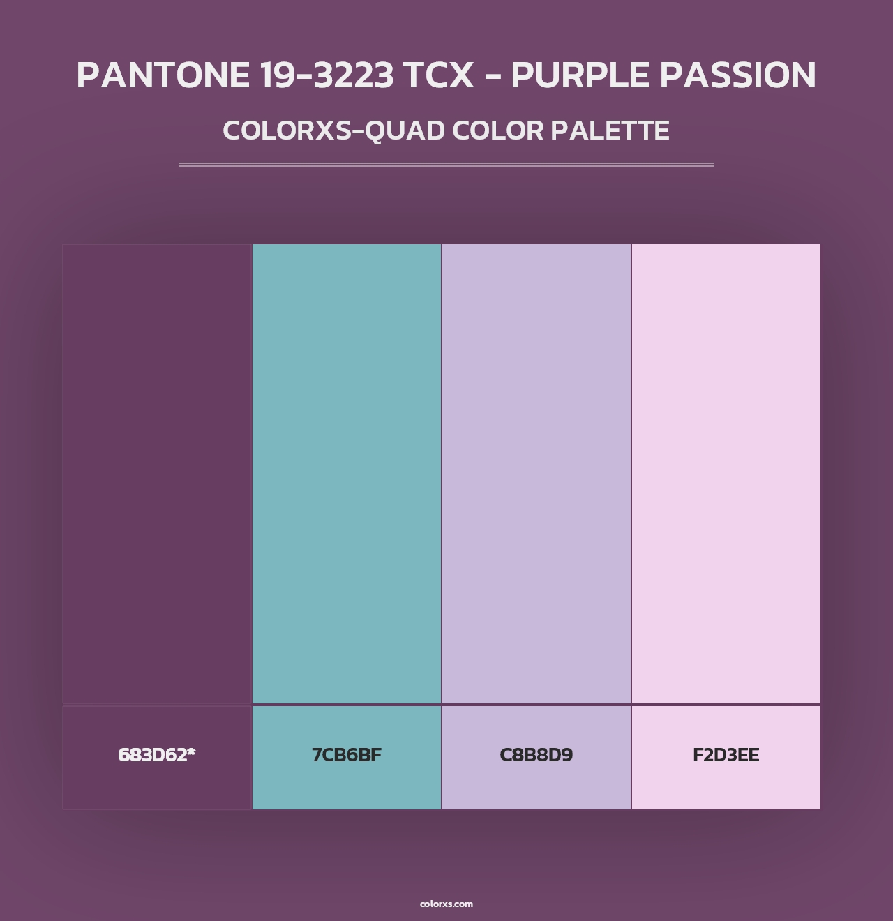 PANTONE 19-3223 TCX - Purple Passion - Colorxs Quad Palette