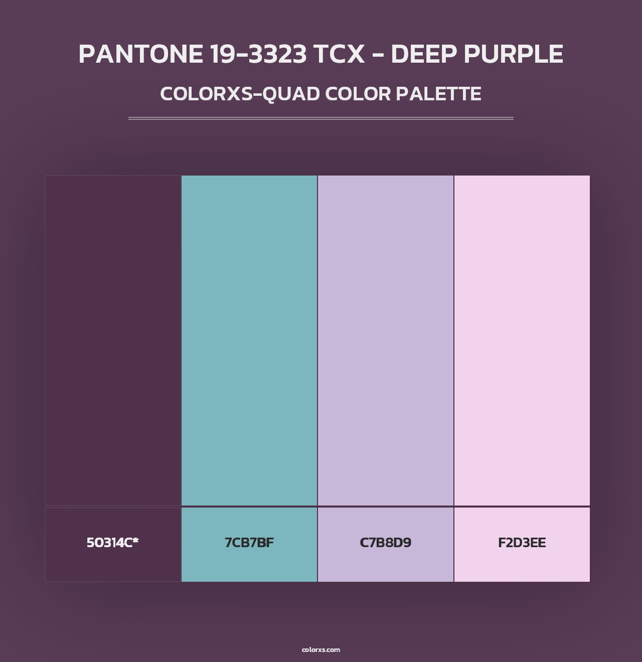 PANTONE 19-3323 TCX - Deep Purple - Colorxs Quad Palette