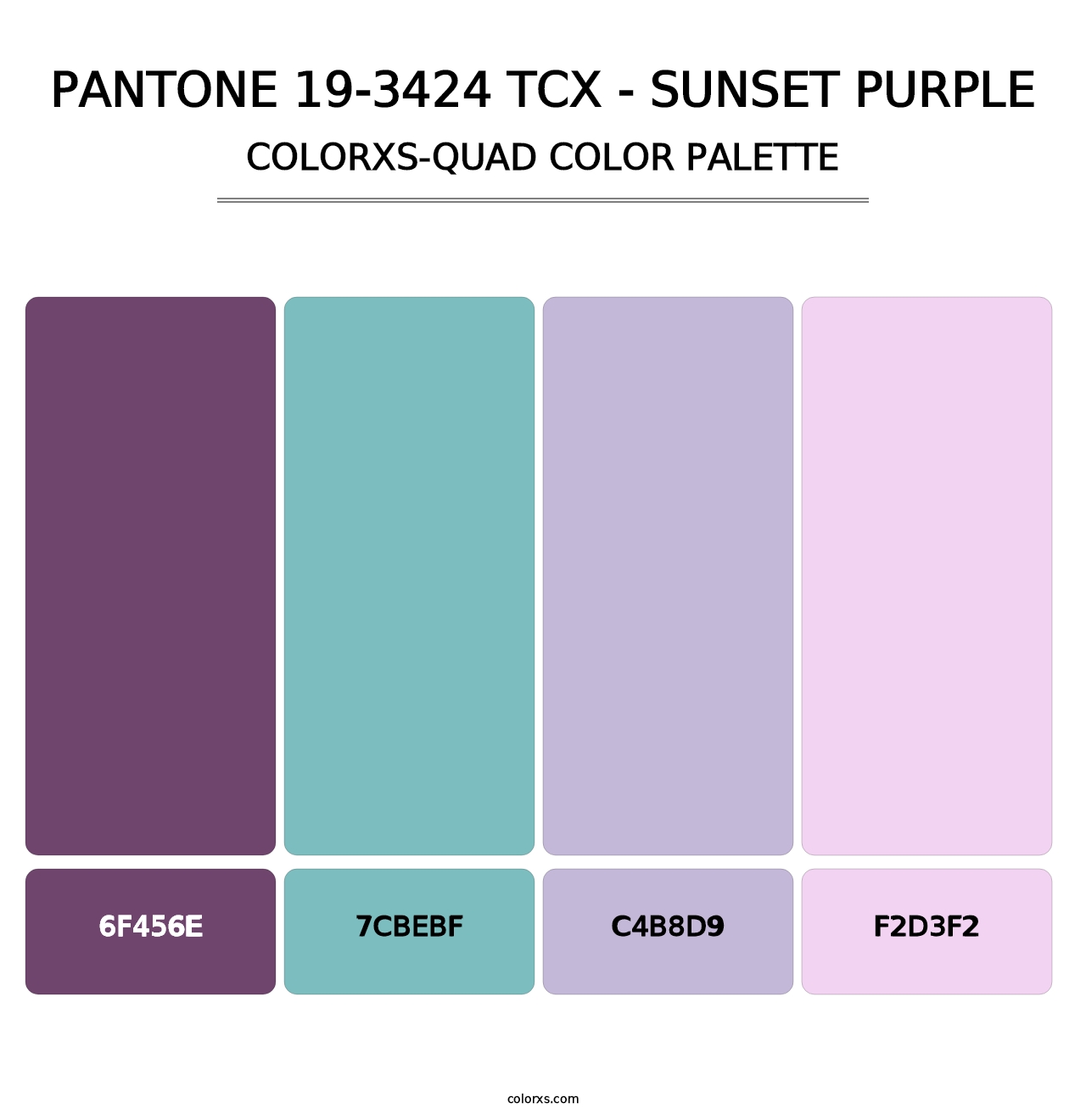 PANTONE 19-3424 TCX - Sunset Purple - Colorxs Quad Palette