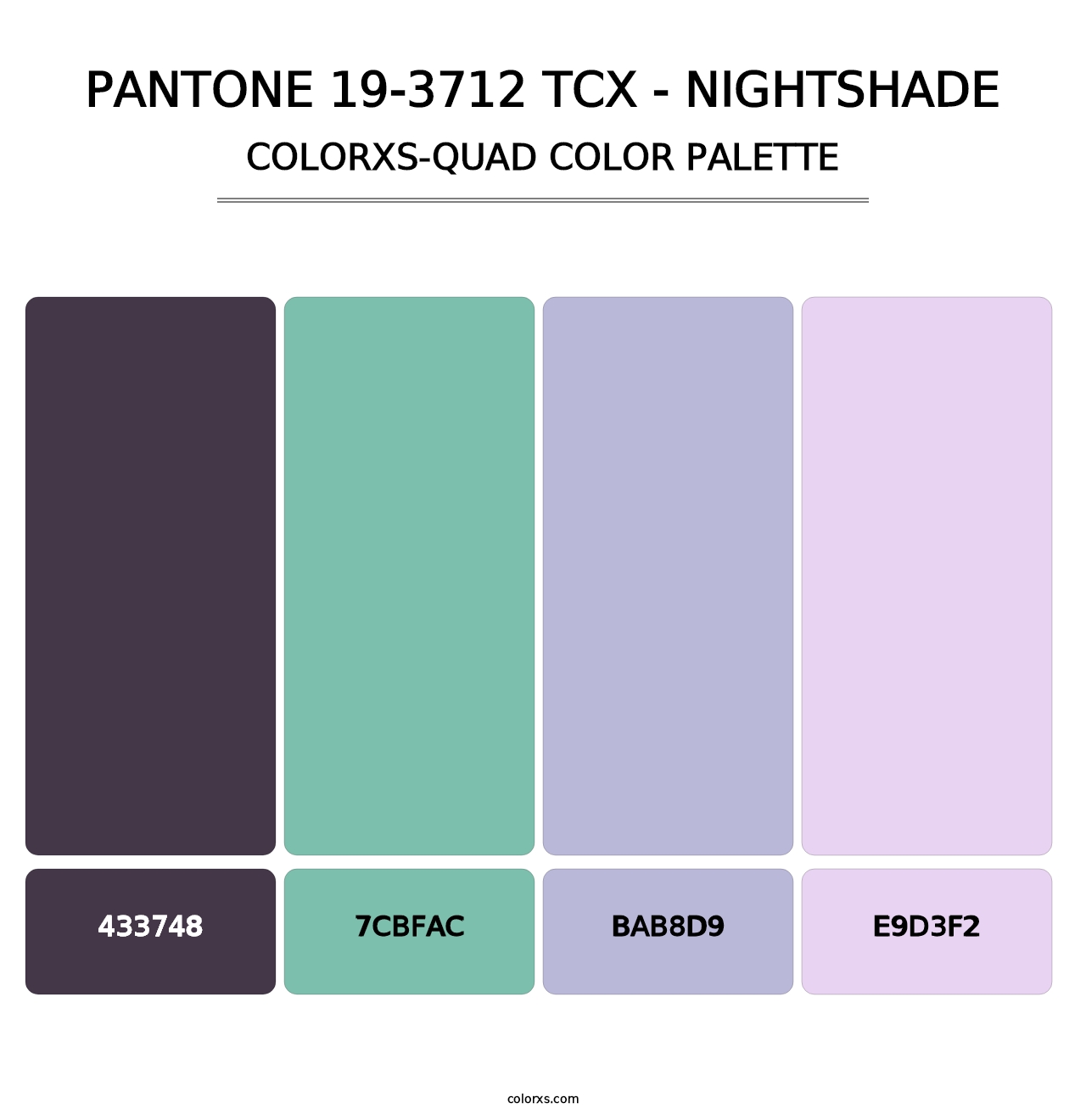 PANTONE 19-3712 TCX - Nightshade - Colorxs Quad Palette