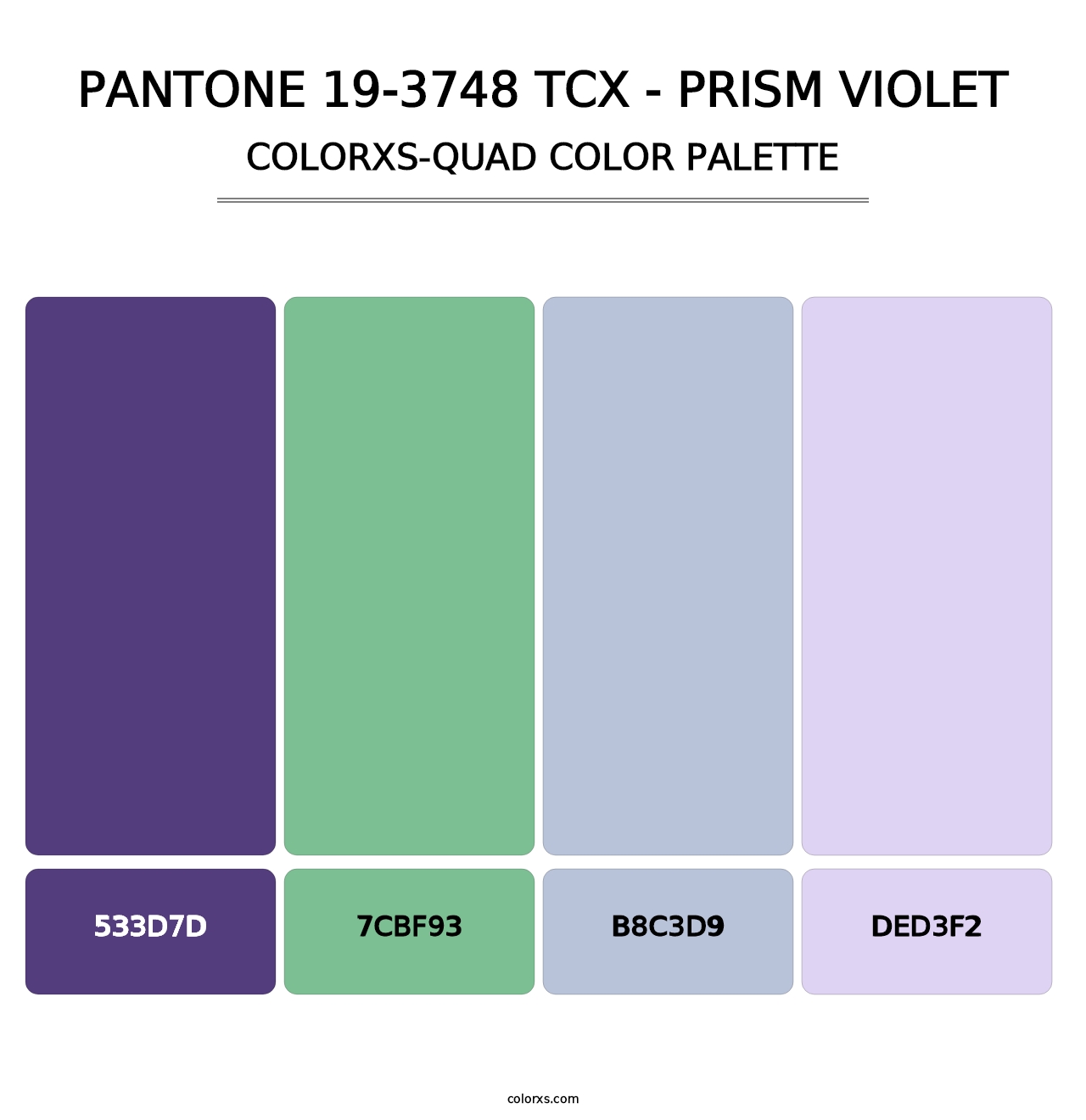 PANTONE 19-3748 TCX - Prism Violet - Colorxs Quad Palette