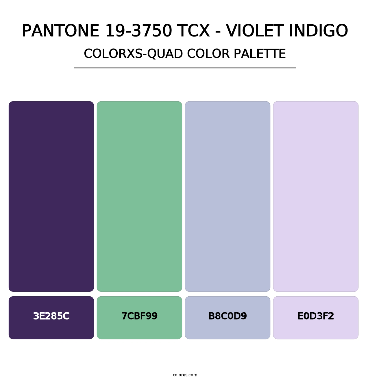 PANTONE 19-3750 TCX - Violet Indigo - Colorxs Quad Palette