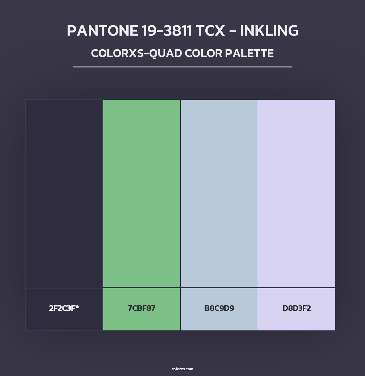 PANTONE 19-3811 TCX - Inkling - Colorxs Quad Palette