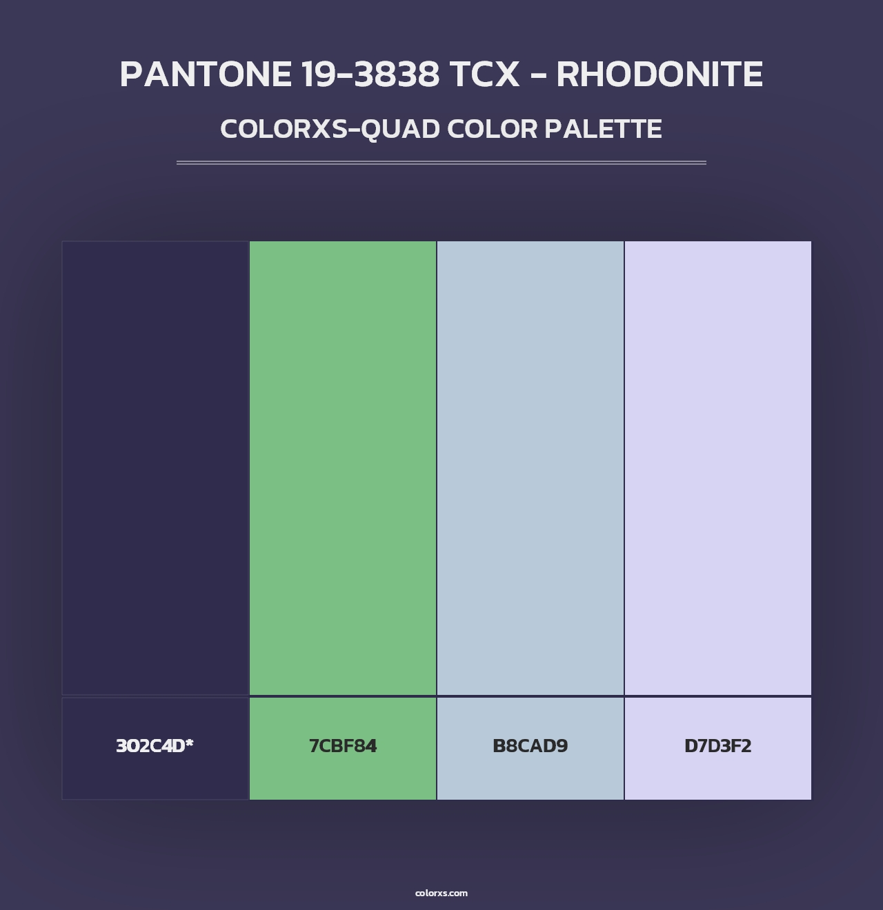 PANTONE 19-3838 TCX - Rhodonite - Colorxs Quad Palette