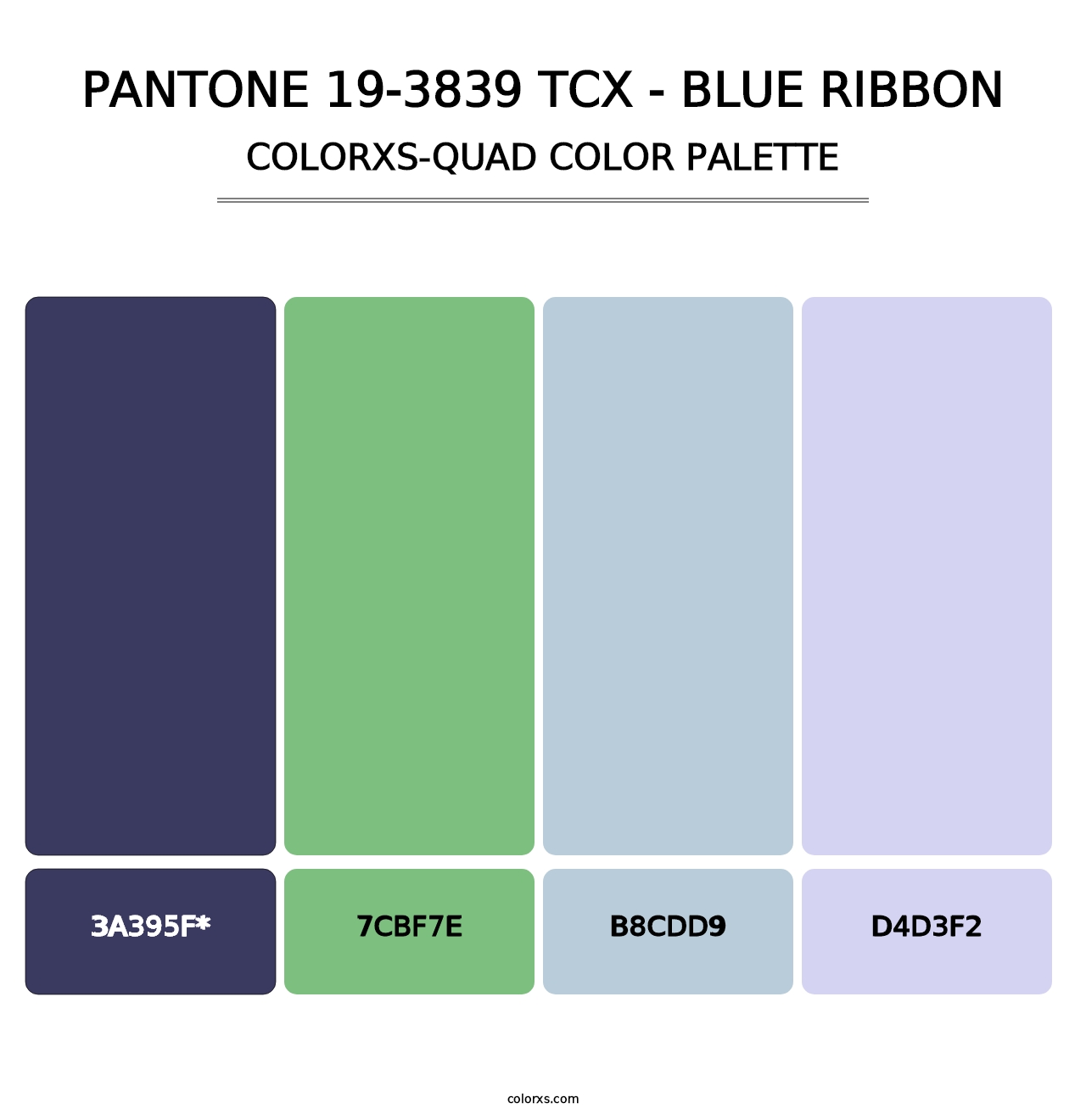 PANTONE 19-3839 TCX - Blue Ribbon - Colorxs Quad Palette