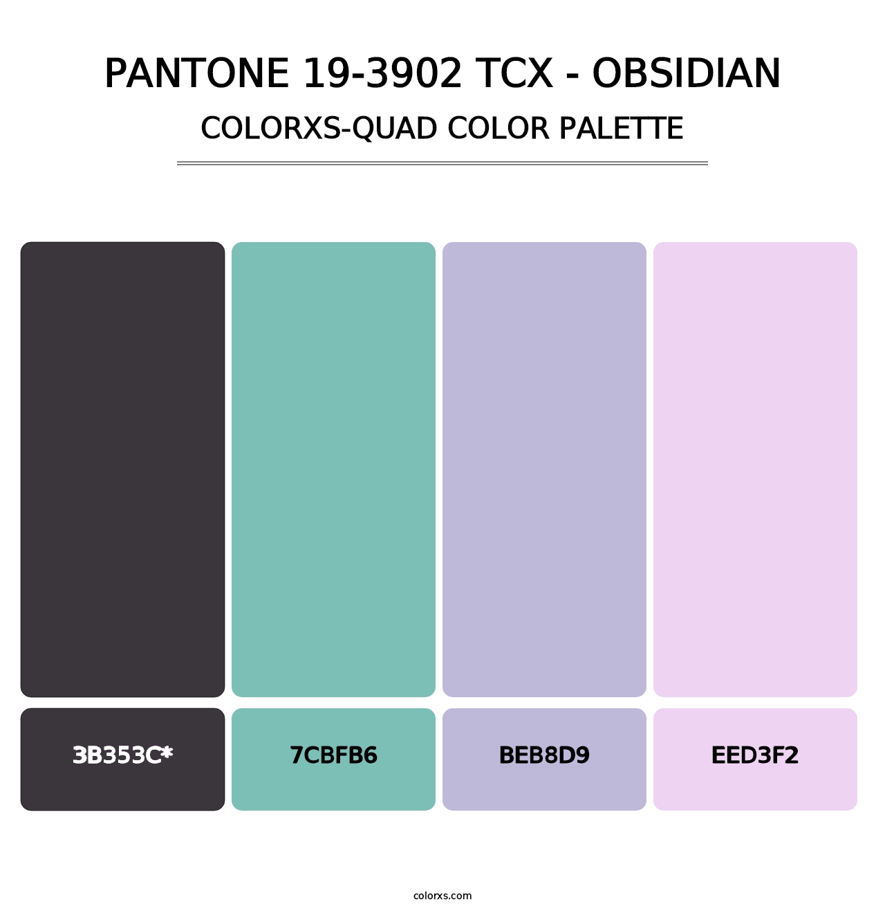 PANTONE 19-3902 TCX - Obsidian - Colorxs Quad Palette