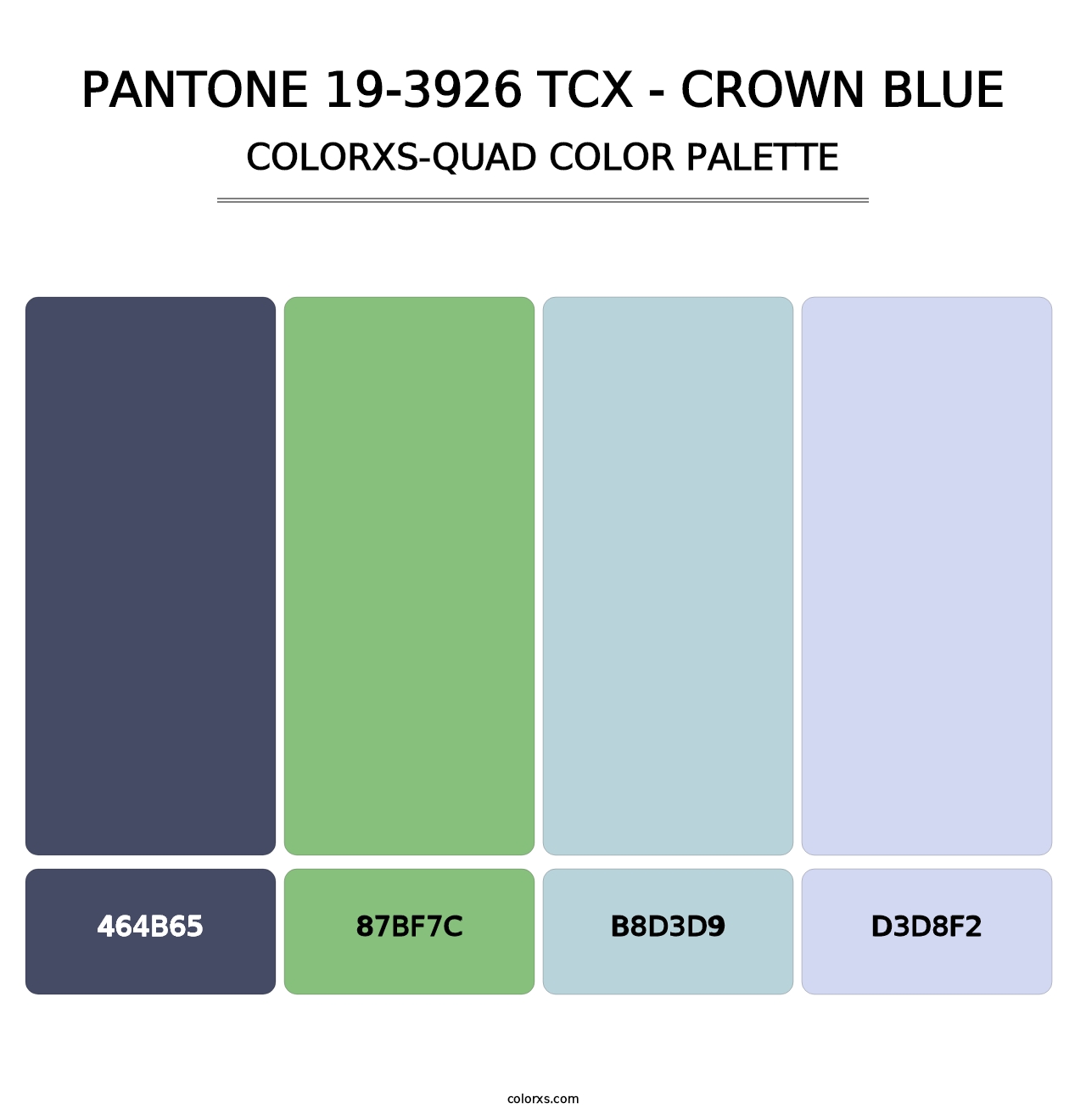 PANTONE 19-3926 TCX - Crown Blue - Colorxs Quad Palette