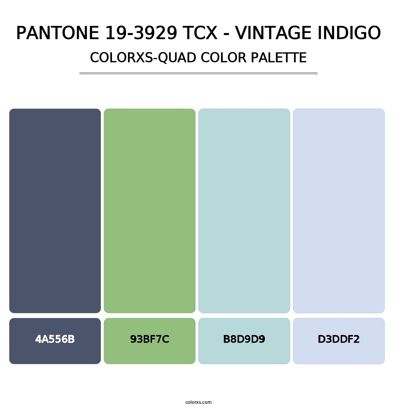 PANTONE 19-3929 TCX - Vintage Indigo - Colorxs Quad Palette