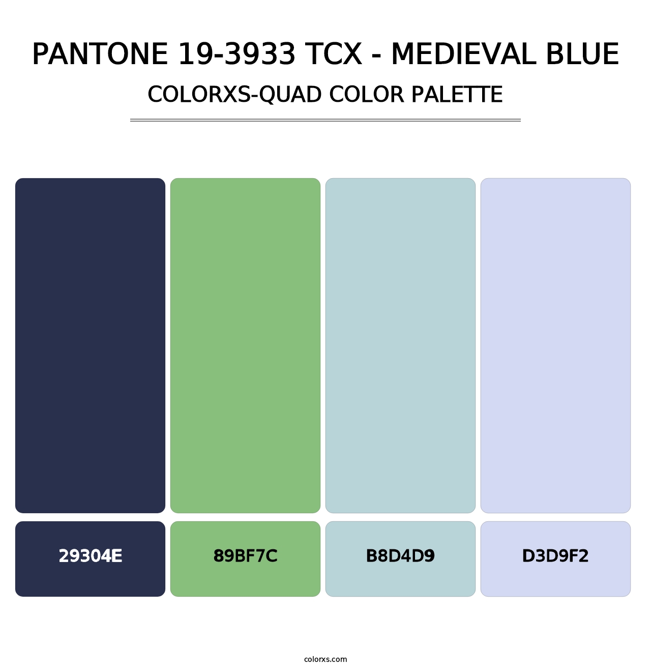 PANTONE 19-3933 TCX - Medieval Blue - Colorxs Quad Palette