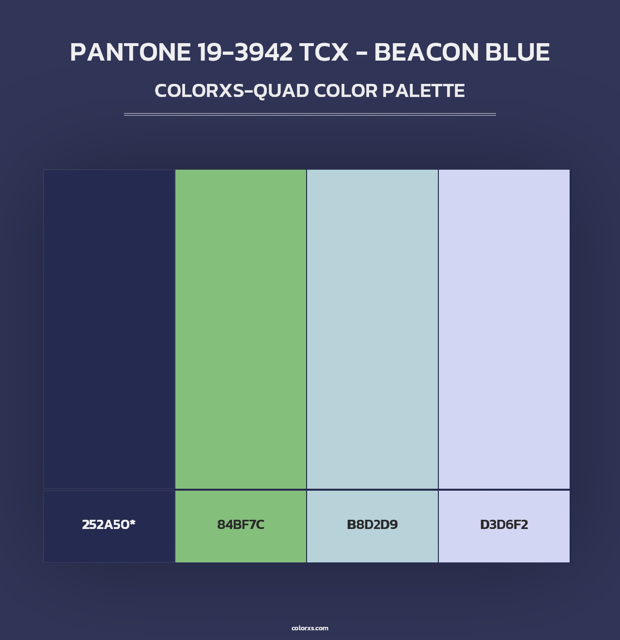 PANTONE 19-3942 TCX - Beacon Blue - Colorxs Quad Palette