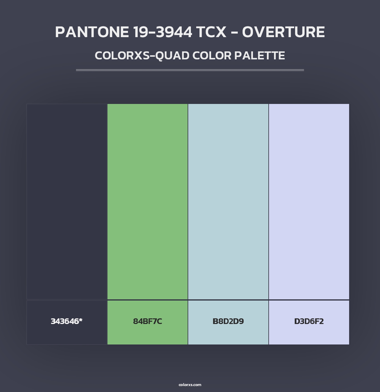 PANTONE 19-3944 TCX - Overture - Colorxs Quad Palette