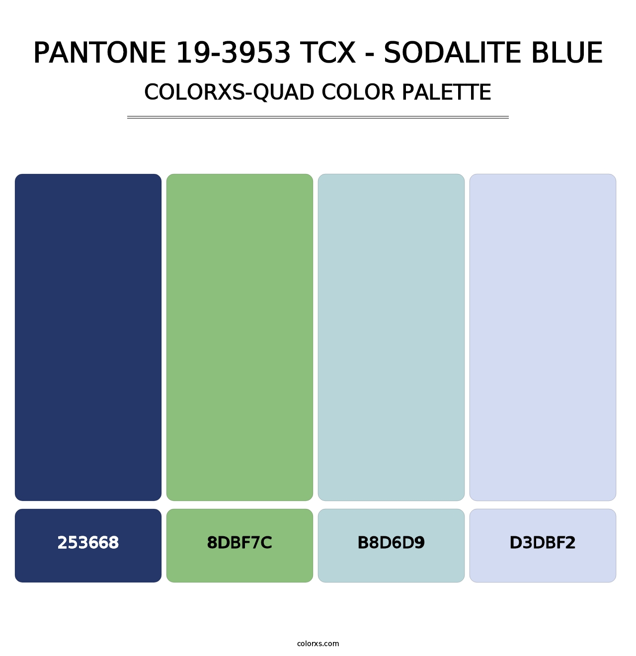 PANTONE 19-3953 TCX - Sodalite Blue - Colorxs Quad Palette