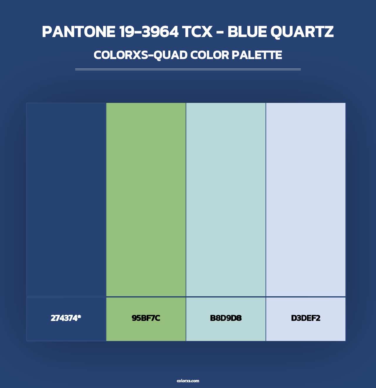 PANTONE 19-3964 TCX - Blue Quartz - Colorxs Quad Palette