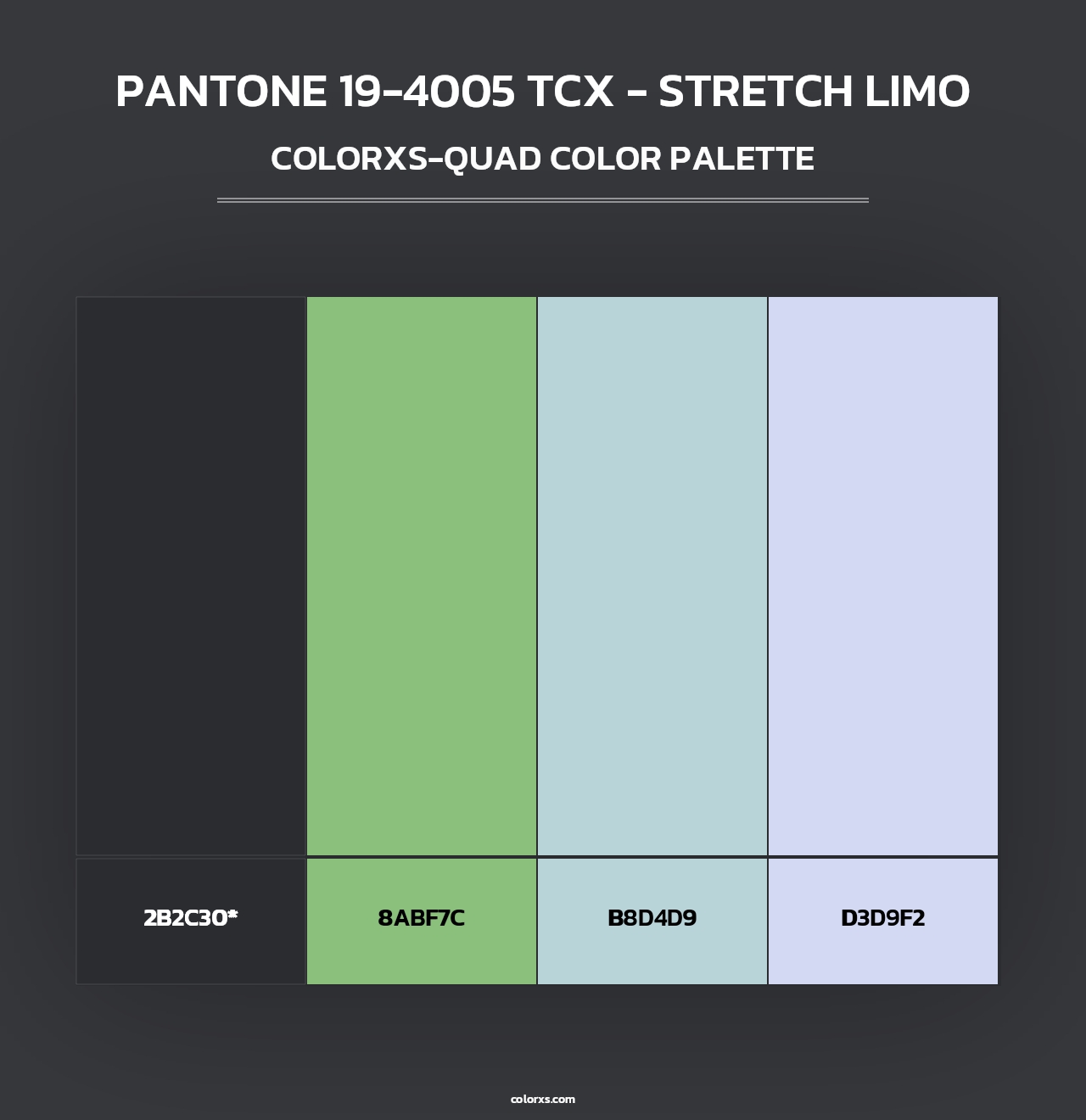 PANTONE 19-4005 TCX - Stretch Limo - Colorxs Quad Palette