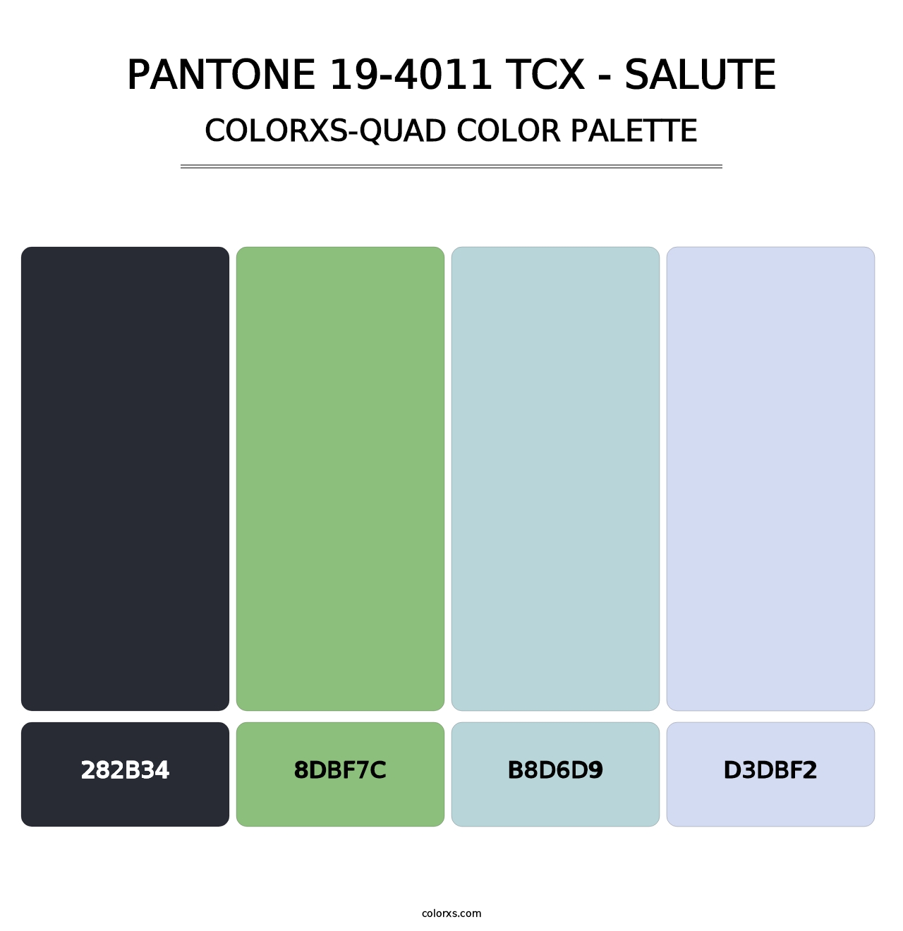 PANTONE 19-4011 TCX - Salute - Colorxs Quad Palette