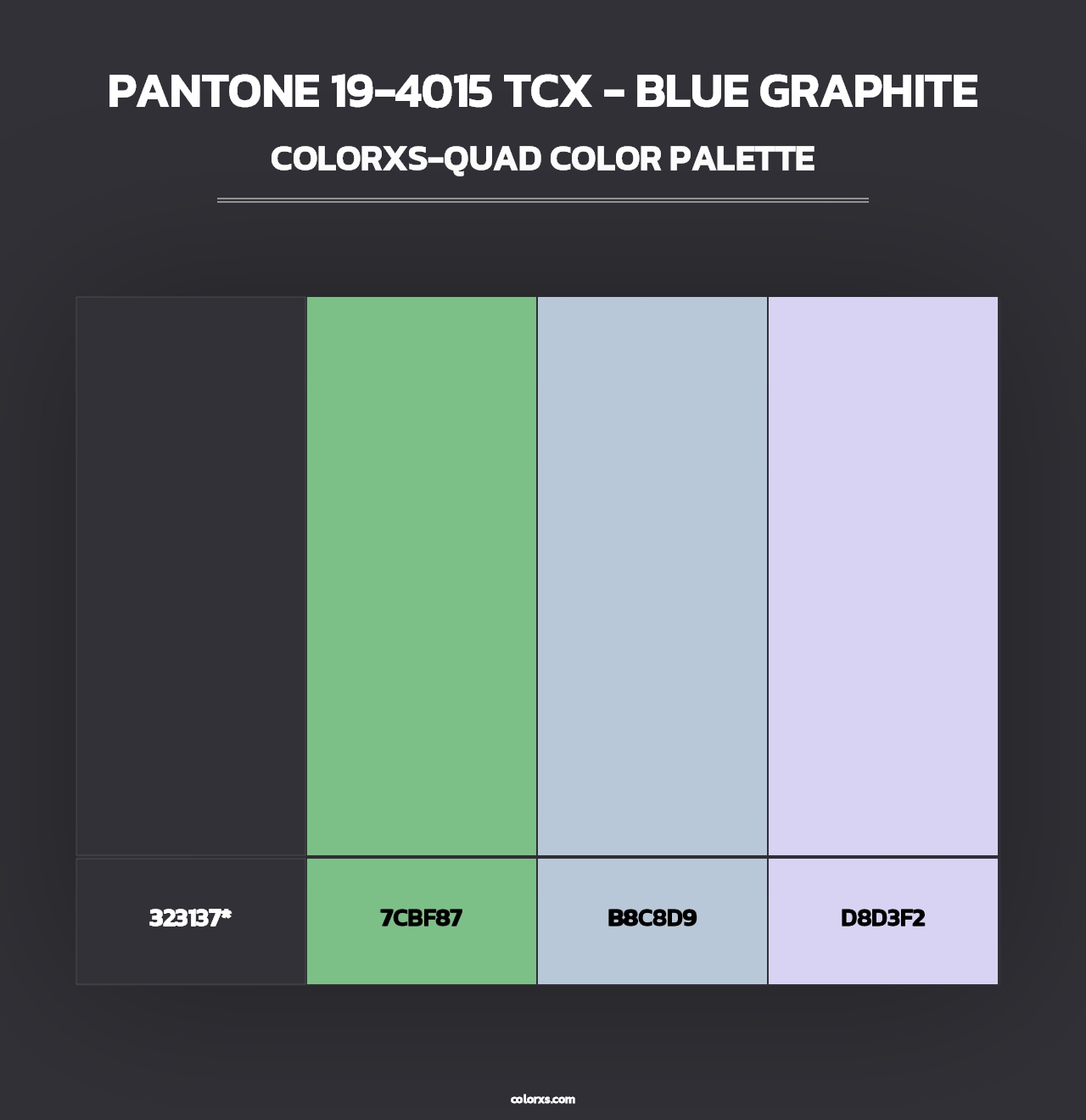 PANTONE 19-4015 TCX - Blue Graphite - Colorxs Quad Palette