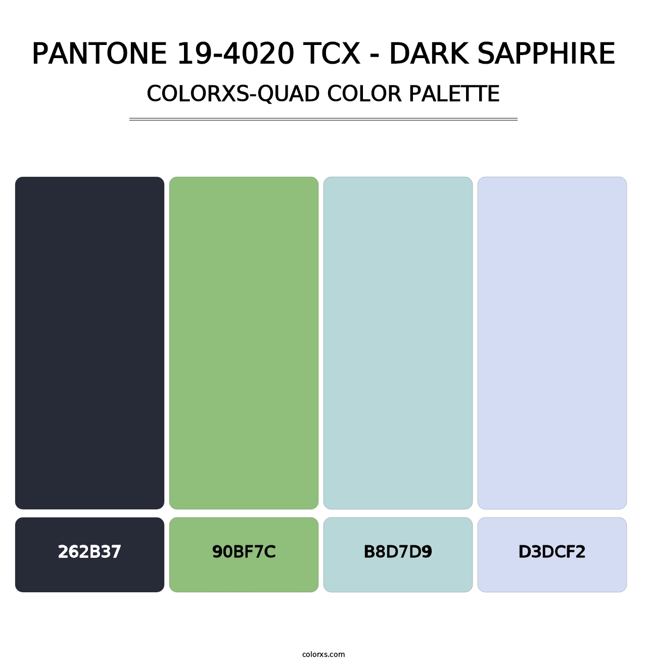 PANTONE 19-4020 TCX - Dark Sapphire - Colorxs Quad Palette
