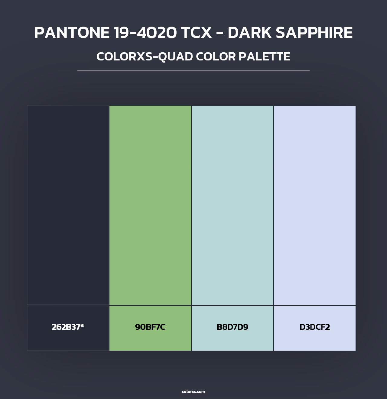 PANTONE 19-4020 TCX - Dark Sapphire - Colorxs Quad Palette
