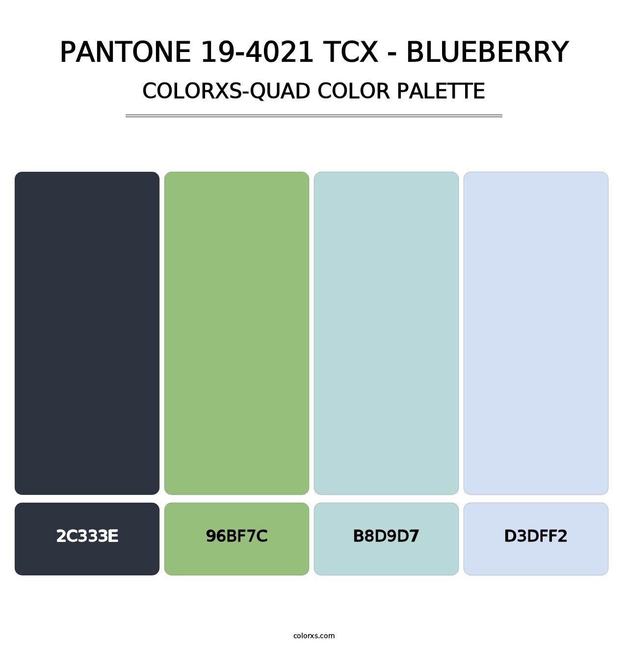PANTONE 19-4021 TCX - Blueberry - Colorxs Quad Palette